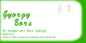 gyorgy bors business card